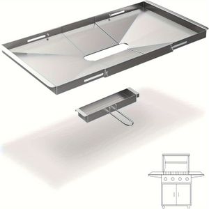 TEMU 1 Stück, Fettauffangschale für Gasgrill, verstellbare 24""-30"" universelle Tropfschale Glo Ersatzteile, für Nexgrill, , Kenmore, BHG und , Schale Ersatzteile, BBQ Zubehör, Grillzubehör