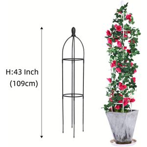 TEMU . Elegante Weiße Gartenstäbe - 43/56.3"" , Dekorative Pflanzenstütze für Kletterpflanzen & Blumen, Leicht mit Komplexem Design für Außengärten & Terrassen