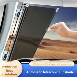 TEMU Automatisches Aufrollbares Sonnenschutzrollo für die Fahrzeugfrontscheibe - PVC-Material, Sonnenschutz, Wärmeisolierung, Einfache Aufbewahrung - 1 Stück