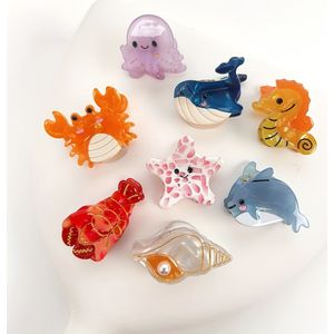 TEMU 8-teiliges Gemischtes Set Exquisite Marine Haarklemme - Conch Dolphin Starfish Seitenscheitel-Haarclip für Frauen