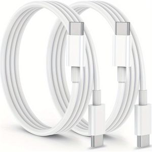 TEMU 2er-Set USB-C zu USB-C Ladekabel, 3/6/10 Fuß lang Typ-C zu Typ-C Schnellladekordel Kompatibel für iPhone Pro/15 Pro Max/15 Plus/iPad Pro//MacBook/Samsung Galaxy S22/S21/S20 Ultra