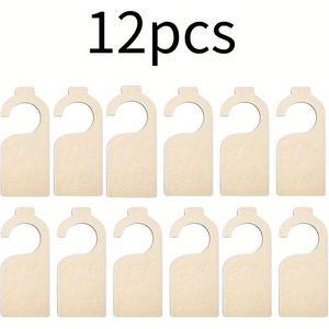 TEMU 12 Stück/Set Holztürgriff Hängeschilder, Kleiderabstandshalter Schilder, Neugeborene Geburtstagskarte DIY weiße Anhänger Dekoration, Holzprodukte