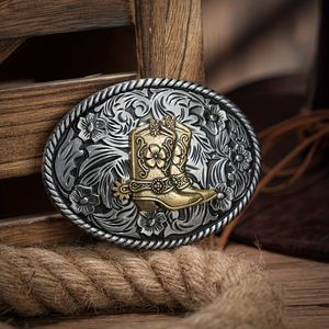 TEMU Vintage-Stil Silberne Western-Gürtelschnalle mit Initial - Großes Cowboy-Rodeo-Zubehör für Männer & Frauen