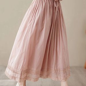 TEMU Plus Size Damen Halbrock Kleid für Frühling/Sommer mit Elastischem Bund und Doppelter Schicht, Lang und