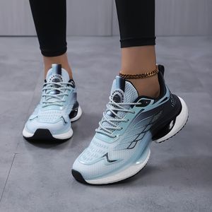 TEMU Leichte Atmungsaktive Laufschuhe für Damen - Stoßdämpfende Rutschfeste MD/TPR Sohle, Hellblau & Schwarz Sportliche Sneaker für Außentraining & Fitnessstudio, Schnürung Niedriges Design (EU 36-45)