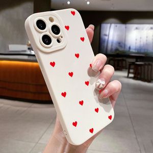 TEMU Nettes rotes Herz-Muster-Silikon-stoßfester Telefon-Kasten für Iphone
