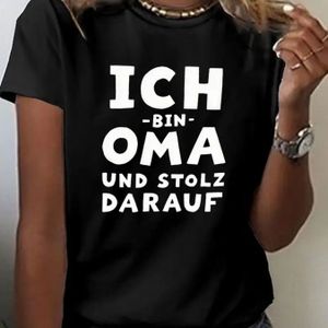 TEMU Ich bin eine Oma, ich bin stolz; ein bedrucktes T-Shirt mit kurzen Ärmeln und Rundhalsausschnitt, eine perfekte Wahl für lässige Sommer- und Frühlingskleidung, entworfen für