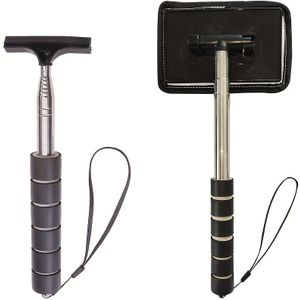 TEMU 2er-Set Spiegel- & Glasreinigungsbürste mit Teleskopstiel, Auto-Rückspiegelwischer, Bürstenreiniger für Auto-Glas, Rückspiegel und Badezimmerspiegel