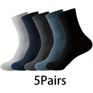 TEMU 5 Paar Herrensocken aus Bambusfaser, geruchshemmend und schweißabsorbierend, bequem und atmungsaktiv, elastische Sportsocken, für das Tragen in allen Jahreszeiten