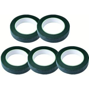 TEMU 5 Rollen florales grünes Klebeband, selbstklebendes Papierstielband für künstliche Blumenstaubblätter, DIY-Blumenstrauß und Blumenbastelbedarf