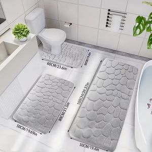TEMU 3er-Set Memory-Schaum Badezimmermatten - Ultra Saugfähig, Rutschfest, Weich & Bequem für Dusche und Waschküche - Geometrisches Design, für die Heimdekoration