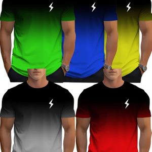 TEMU Herren -teiliges T-Shirt Set - ""ICH BIN"" Grafik, Kurzarm, Rundhals, Leicht & Dehnbar, Schwarz mit farbenfrohem Blitzdesign, Casual Tragen|Mutige Hemd|Dehnbares Gewebe
