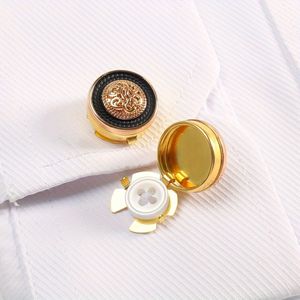 TEMU 2 Stück/Set Retro Metall Knopf Abdeckungen, modische Knopf Abdeckungen, Kupfer Knopf Clip, nahtlose Nadel Hemd Knopf Dekorationen, Hemd Kleid Knopf Abdeckungen, Luxus Knopf Abdeckung