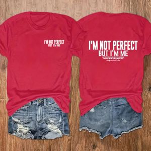 TEMU Plus Size ""Ich bin nicht "" Print T-Shirt, lässiges Rundhals-Kurzarmshirt für Frühling & Sommer, Damen Plus Size Kleidung