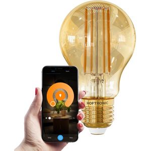 HOFTRONIC SMART - Smart E27 LED-Glühlampe - 7 Watt 806 Lumen - A60 Braunglas - 1800-3000 K dimmbar