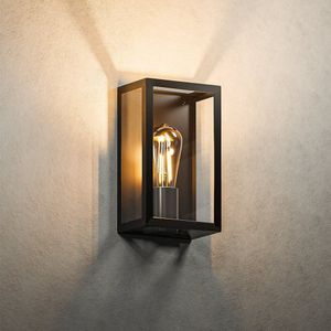 HOFTRONIC - Stella dimmbare LED-Wandleuchte - excl. E27 Leuchtmittel - max. 60 Watt - IP44 - Schwarz - 3 Jahre Garantie