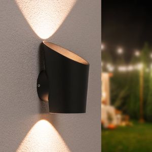 HOFTRONIC - LED Wandleuchte Cursa Schwarz 6 Watt 3000K IP54