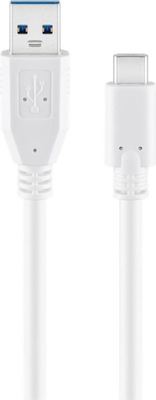 Goobay - USB 3.2 GEN 1 (USB3.0) Anschlusskabel - USB-C auf USB-A - 5Gbit/s - USB-Adapter - OTG Kabel - USB-C (M) auf USB-A (M) Anschlusskabel - 0.2m - 5Gbit/s - GEN 1 - weiß
