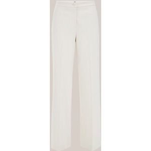 WE Fashion - Dames wide leg jersey pantalon met stretch - Regular fit - Beige - Viscose - Maat: 32