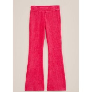 WE Fashion - Meisjes velvet flared legging van ribstof - Skinny Fit - Rose - Katoen - Maat: 128