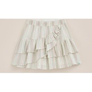 WE Fashion - Meisjes rok met dessin - Regular fit - Wit - Katoen - Maat: 146/152