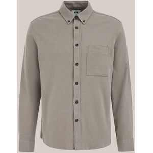WE Fashion - Heren regular fit gebreid shirt - Regular fit - Grijs - Katoen - Maat: XS