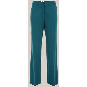 WE Fashion - Dames wide leg jersey pantalon met stretch - Regular fit - Groen - Viscose - Maat: 32
