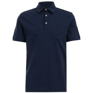 Van Gils - Heren polo gemêleerd - Slim Fit - Donkerblauw - Katoen - Maat: M