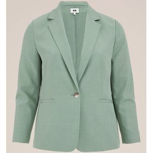 WE Fashion - Dames blazer - Curve - Slim Fit - Pastelgroen -  Plus Size Maat: 44