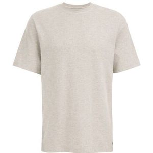 WE Fashion - Heren T-shirt met structuur - Regular fit - Beige - Katoen - Maat: XL