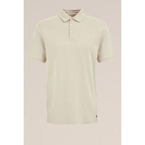 WE Fashion - Heren polo - Slim Fit - Beige - Katoen - Maat: XXXL