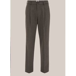WE Fashion - Heren loose fit pantalon met ruit - Loose fit - Bruin -  Maat: 28