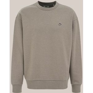 WE Fashion - Heren oversized sweater - Oversized - Taupe - Katoen - Maat: XS