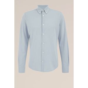 Fundamentals - Heren Piquéjersey Overhemd - IJsblauw - Katoen - Slim Fit