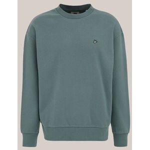 WE Fashion - Heren oversized sweater - Oversized - Zeegroen - Katoen - Maat: XS