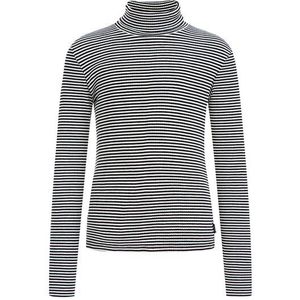WE Fashion Meisjes rolnek T-shirt met gestreeptdessin