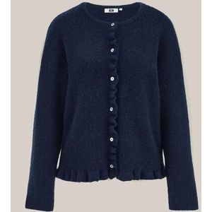 WE Fashion - Dames gebreid vest van wolmix - Regular fit - Donkerblauw -  Maat: XS