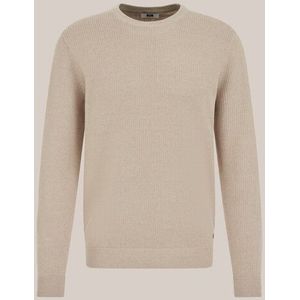 WE Fashion - Heren regular fit trui met structuur - Regular fit - Beige - Katoen - Maat: XS