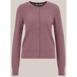WE Fashion - Dames gebreid vest met structuur - Regular fit - Mauve - Biologisch katoen - Maat: XS
