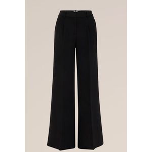 WE Fashion - Dames wide leg pantalon - Regular fit - Zwart -  Maat: 32