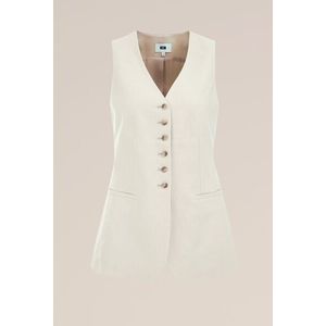 WE Fashion - Dames Gilet - Beige - Linnen