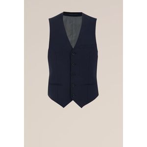 WE Fashion - Heren premium gilet van wolmix - Slim Fit - Donkerblauw -  Maat: 56