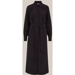WE Fashion - Dames Midi Blousejurk - Zwart - Viscose