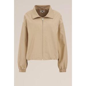 WE Fashion - Dames jack - Regular fit - Beige - Katoen - Maat: 46