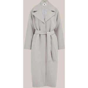 WE Fashion - Dames jas van wolmix - Regular fit - Lichtgrijs gemeleerd -  Maat: 32