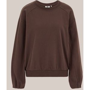 WE Fashion - Dames sweater - Regular fit - Donkerbruin -  katoen - Maat: L