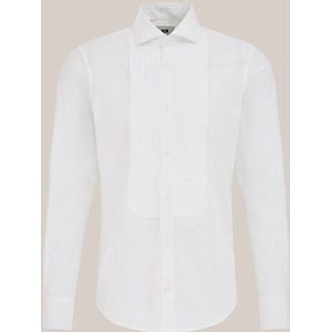 WE Fashion - Heren overhemd met boord - Regular fit - Wit -  Maat: XS