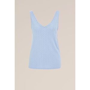 WE Fashion - Dames singlet met structuur - Regular fit - Lichtblauw -  Maat: XXL