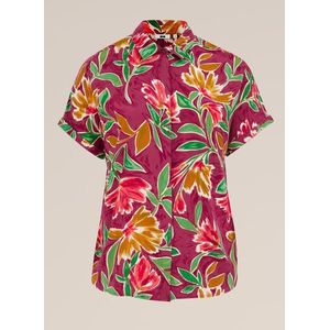 WE Fashion - Dames blouse met dessin - Curve - Regular fit - Multikleur - Viscose - Plus Size Maat: 52