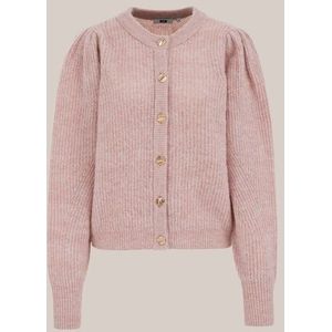 WE Fashion - Dames vest van wolmix met gouden knopen - Regular fit - Lichtroze -  Maat: XS